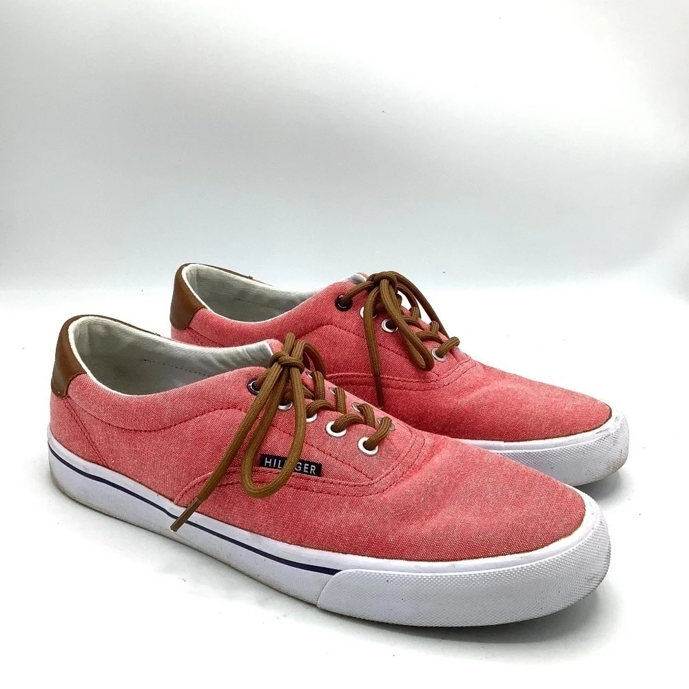 Tommy Hilfiger Phero TMPHERO Mens Pink Canvas Low Top Designer Sneaker Shoes 9.5